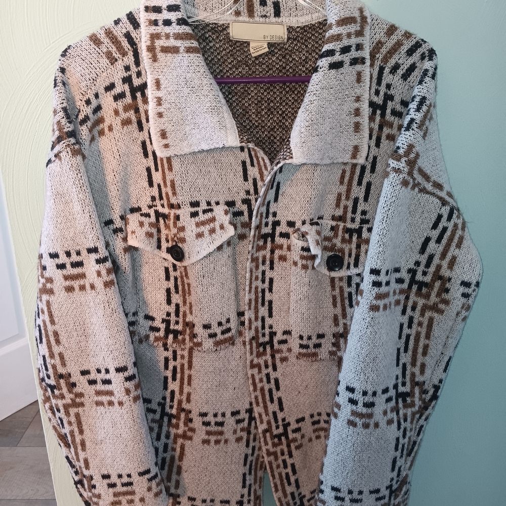 A New Day Plaid Button-Up Hoodie - Black, Brown, Cream